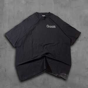 90s Oversized Black Hanes Beefy-T Groom Streetwear Tee